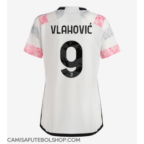 Camisa de time de futebol Juventus Dusan Vlahovic #9 Replicas 2º Equipamento Feminina 2023-24 Manga Curta